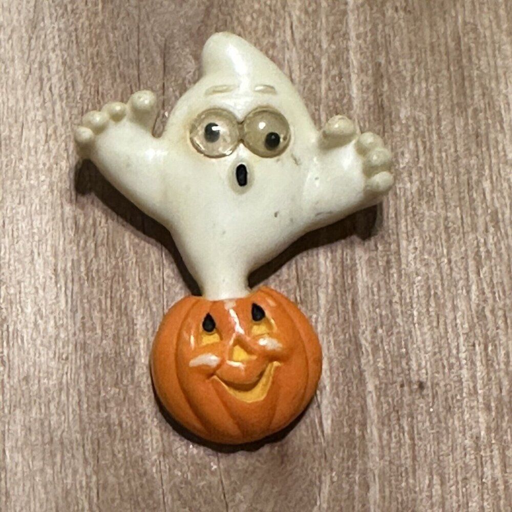 Vintage Hallmark 1984 Ghost Pumpkin Jack-O-Lantern Halloween Pin Brooch Google